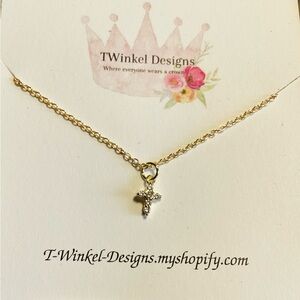 Gold Cross Pendant Necklace